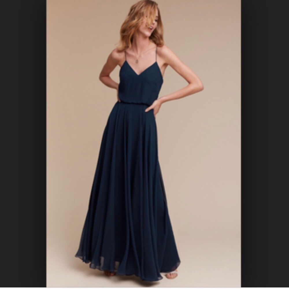 Worn once Navy Jenny Yoo Inesse dress size 12